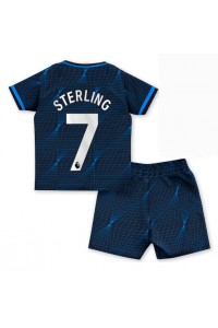 Chelsea Raheem Sterling #7 Babyklær Borte Fotballdrakt til barn 2023-24 Korte ermer (+ Korte bukser)